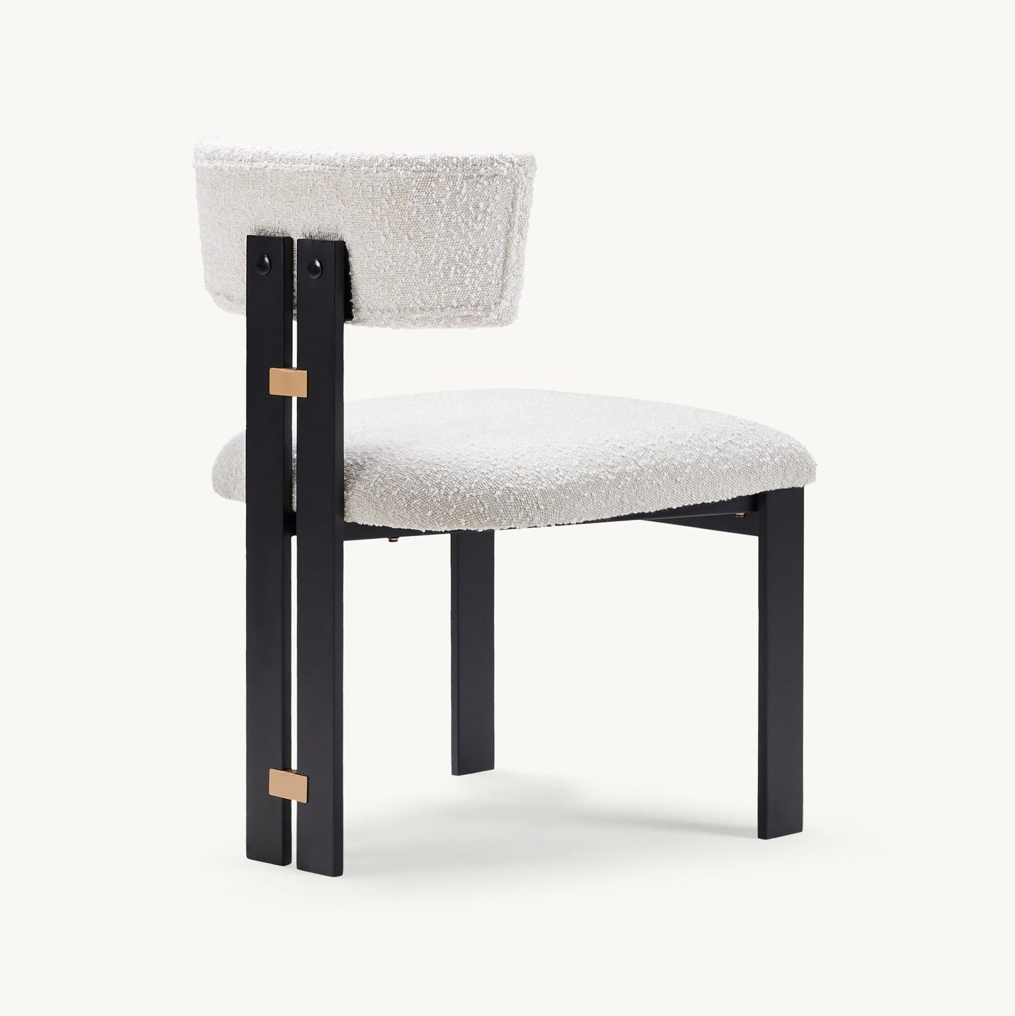Morden Fort Boucle Dining Chair Set of 4, Upholstered Kitchen Chairs with Metal Frame & Round Back, Barrel Side Chair for Dining Room, Kitchen, Living Room, Apartments