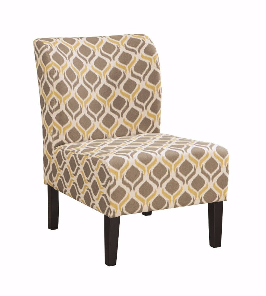 Signature Design by Ashley Triptis Floral Armless Accent Chair, White, Blue & Gray