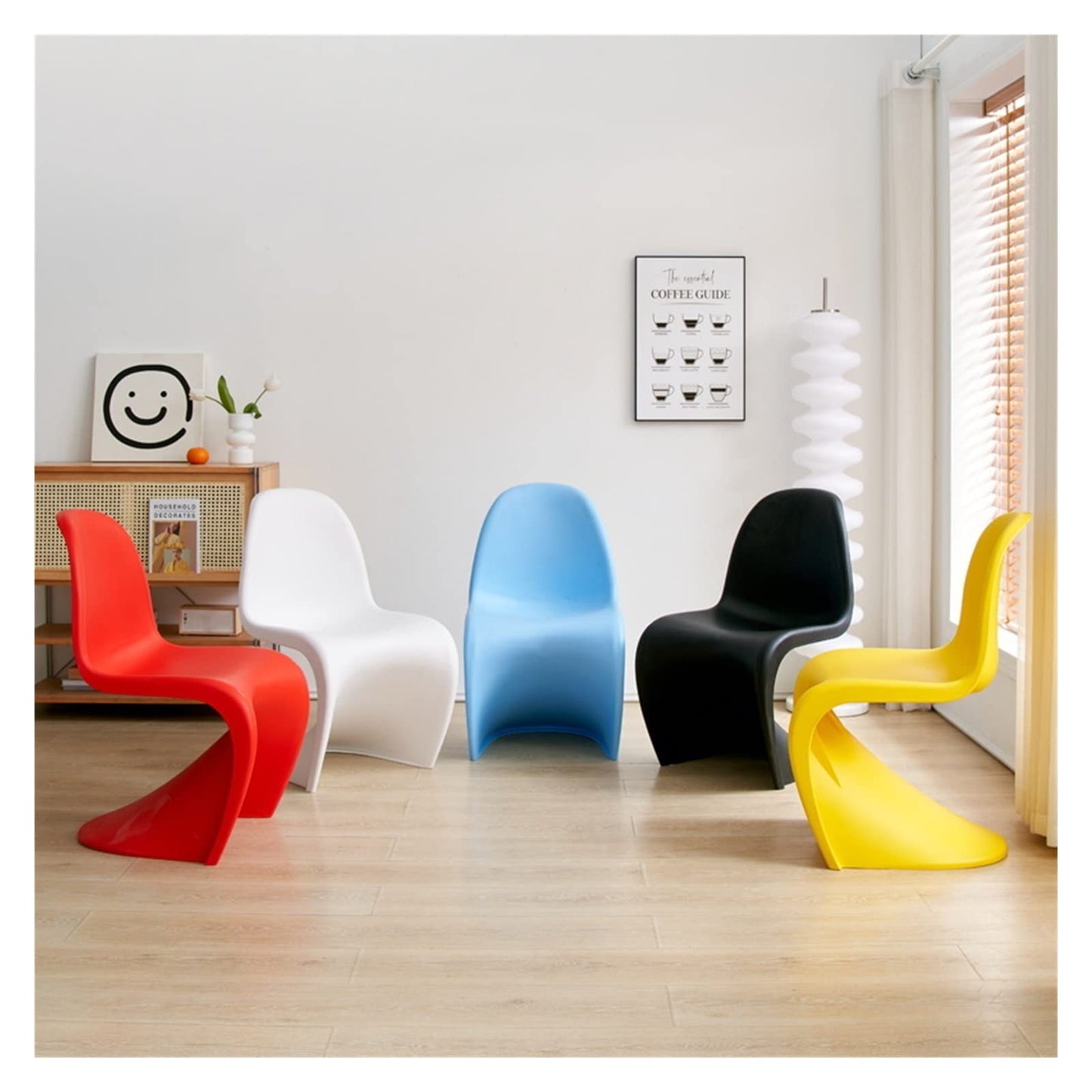 Adjustable Home Office Chair Home Dining Chairs Stackable Plastic Backrest Chair (Color : Yellow)