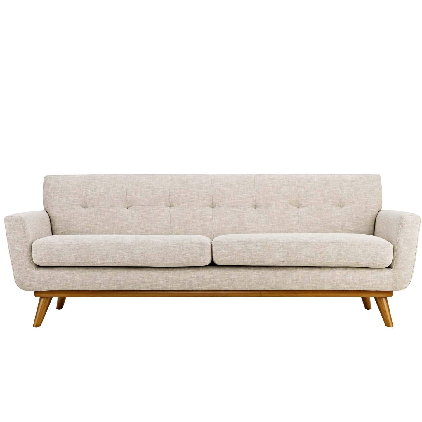 Modway Engage Mid-Century Modern Upholstered Fabric Sofa in Wheatgrass