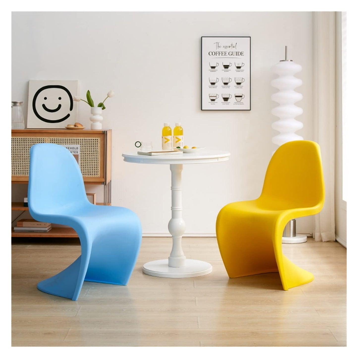 Adjustable Home Office Chair Home Dining Chairs Stackable Plastic Backrest Chair (Color : Yellow)