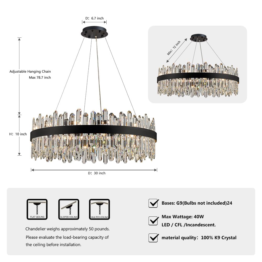 Gold Modern Oval Crystal Chandelier, 16-Lights Luxury Chandeliers Modern 2-Tiers K9 Crystal Chandelier Pendant, Light Fixture G9 Lights for Dining Living Room Entryway Kitchen Dia 23 inch