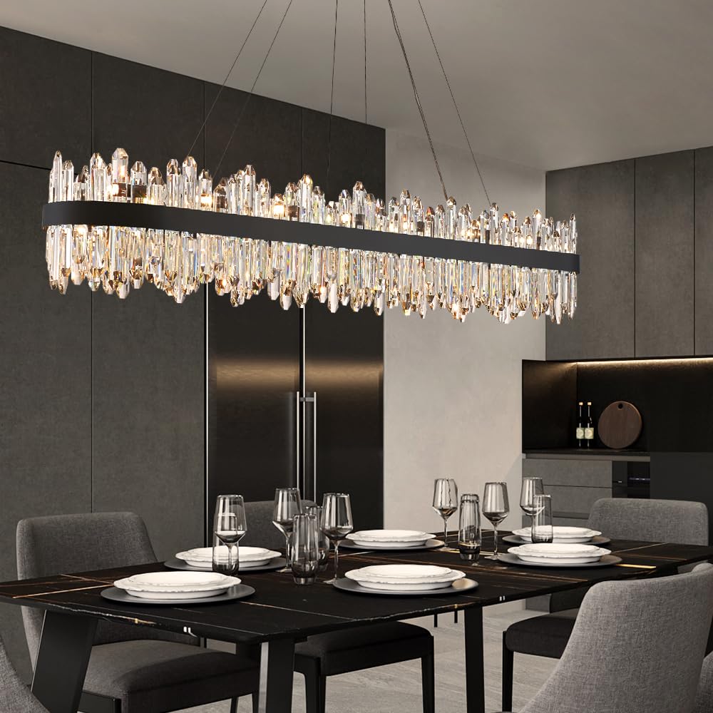 Gold Modern Oval Crystal Chandelier, 16-Lights Luxury Chandeliers Modern 2-Tiers K9 Crystal Chandelier Pendant, Light Fixture G9 Lights for Dining Living Room Entryway Kitchen Dia 23 inch