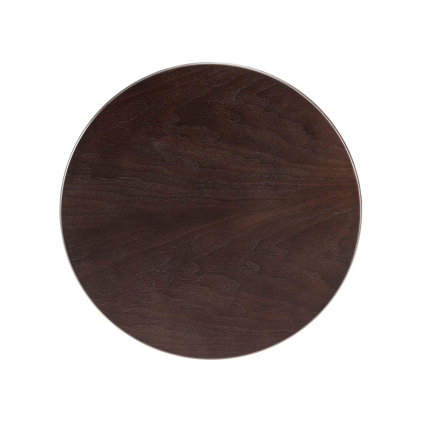 Modway Lippa Round 20" Wood Grain Mid-Century Modern Side Table, Black Cherry