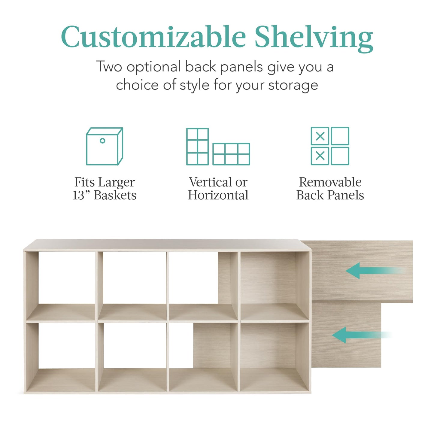 Best Choice Products 9-Cube Storage Organizer, 11in Shelf Opening, Bookcase, Display Shelf, Customizable w/ 3 Removable Back Panels - Walnut