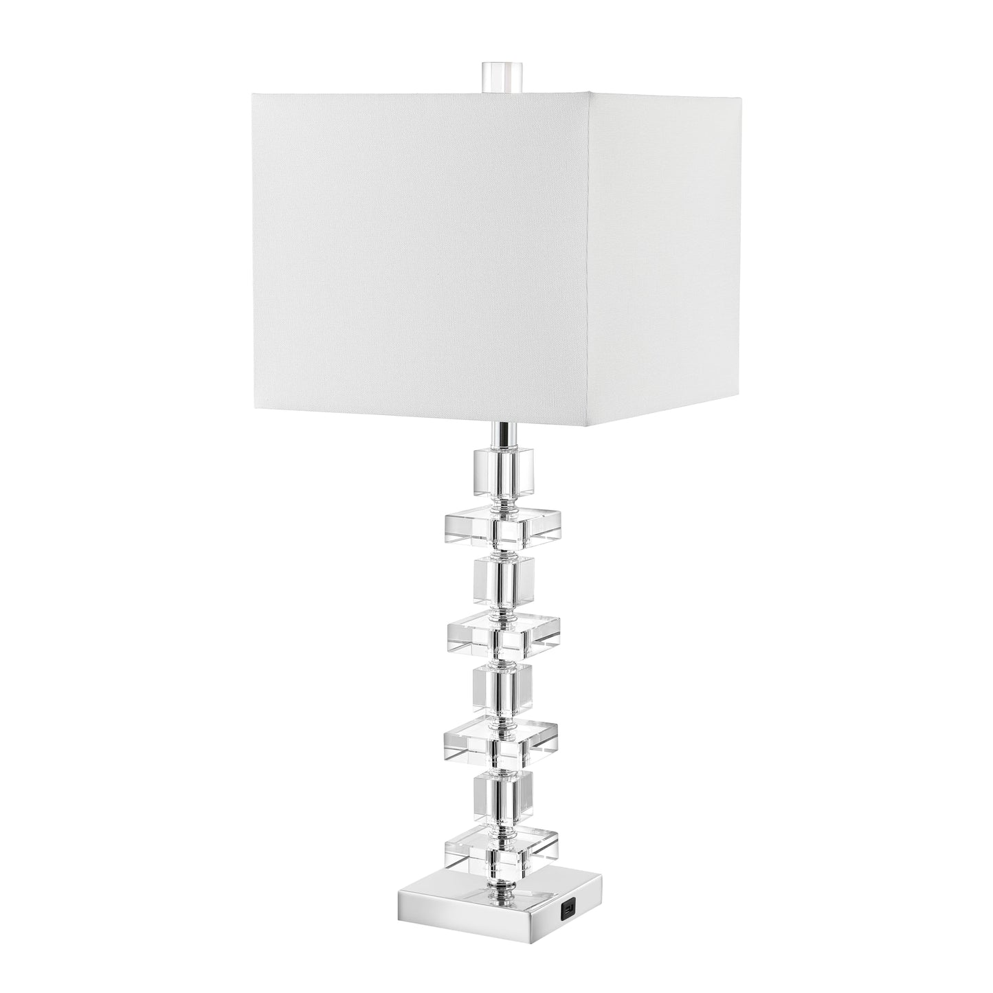SAFAVIEH Lighting Collection Modern Deco 28-inch Bedroom Living Room Home Office Desk Nightstand Table Lamp Set of 2 (LED Bulbs Included)