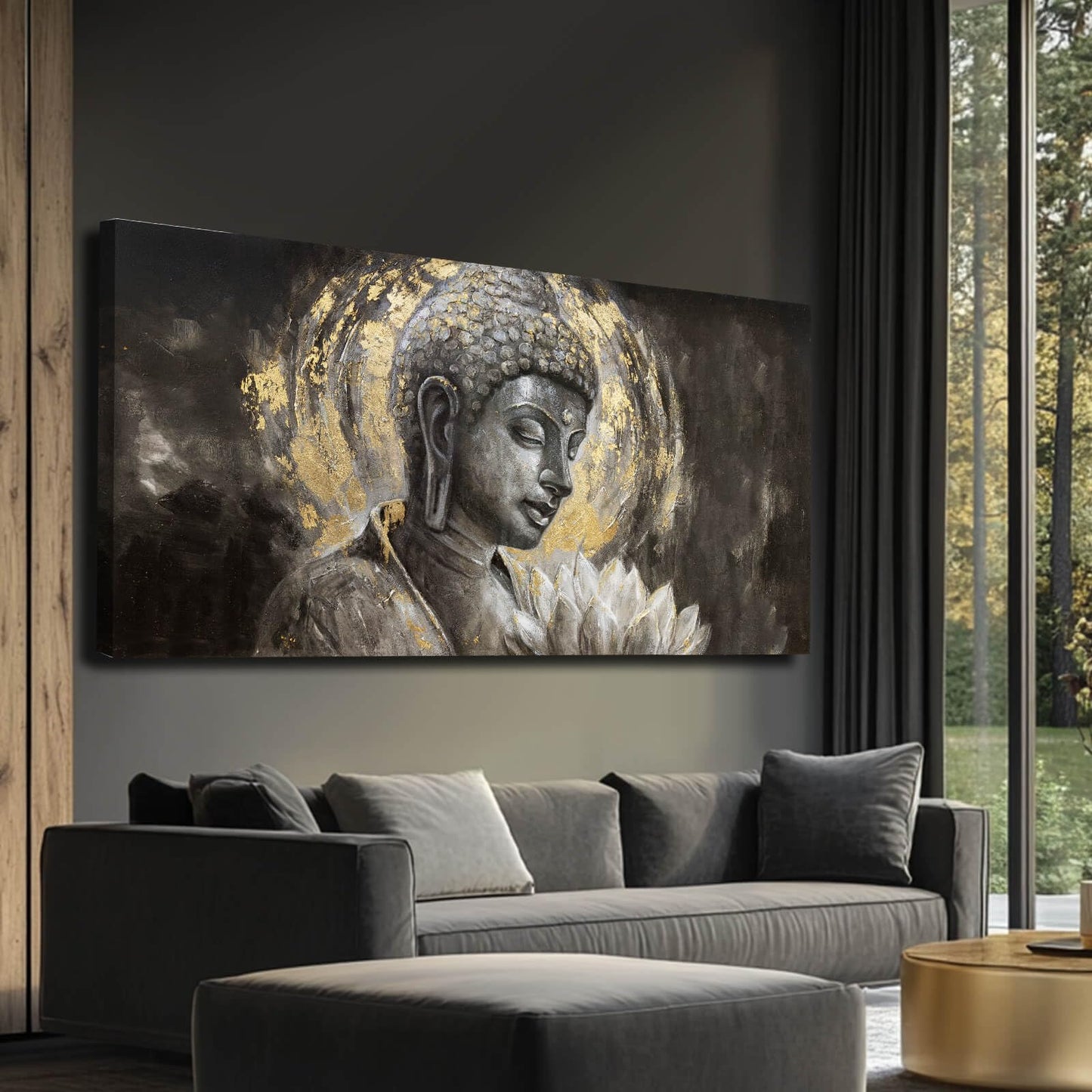 MLART99 Blue and White Abstract Wall Art Grunge Posters Gold Painting for Home Office 29"x 58" Gallery Wall Prints Large Size Artwork for Walls
