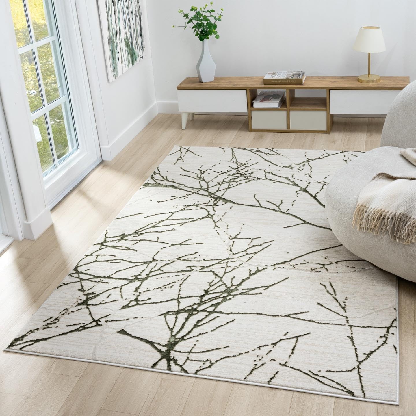 LUXE WEAVERS Sunset Collection 372 Gold 5x7 Modern Abstract Area Rug