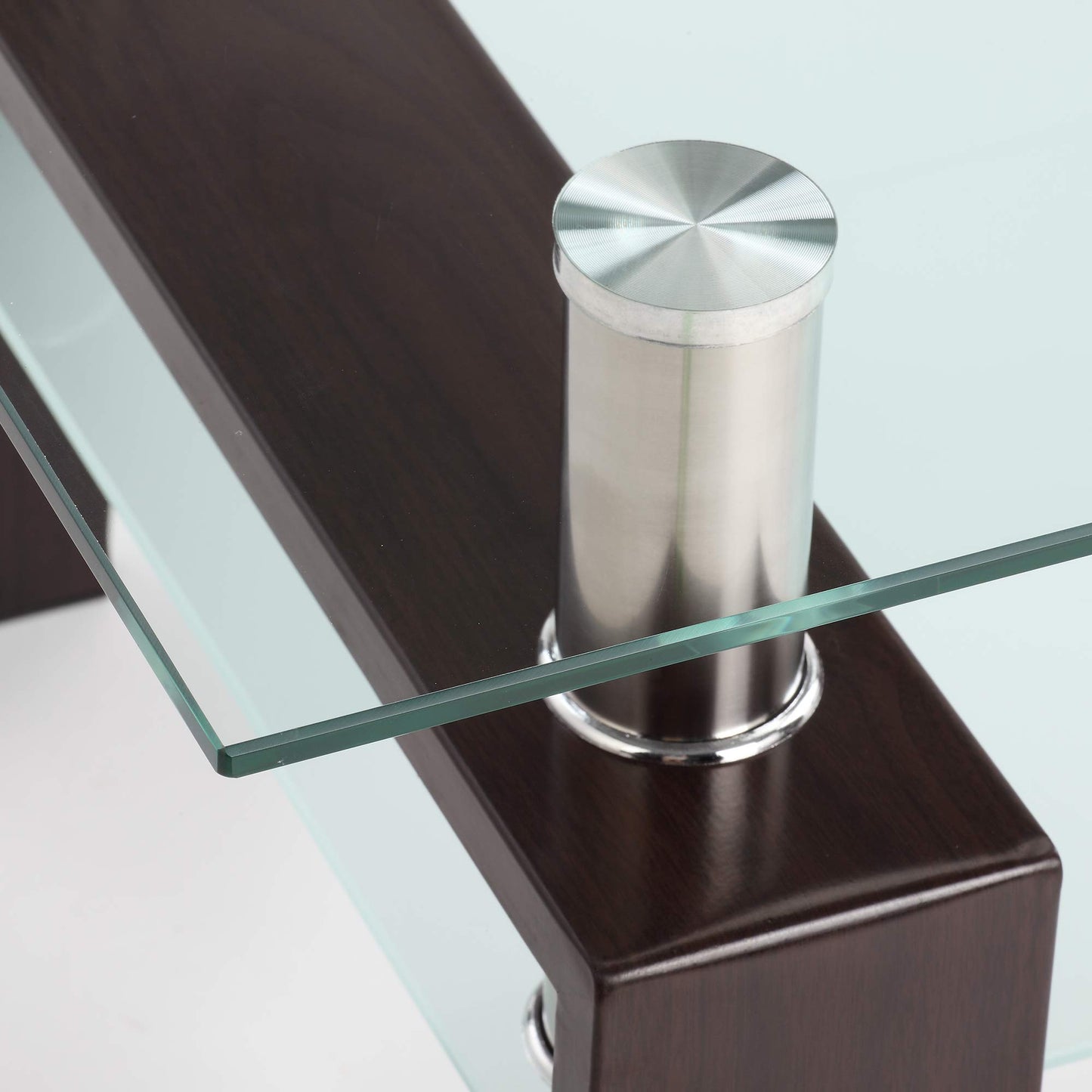 Meihua Tempered Glass Coffee Table for Living Room, Clear Center Table with 0.47 inch Tempered Glass, Transparent Modern Coffee Table