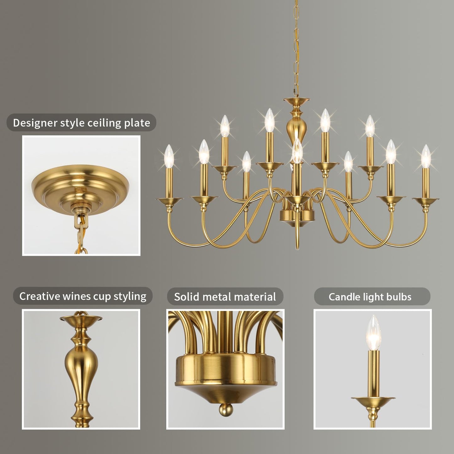 15 Light Black Farmhouse Chandeliers for Dining Room Light Fixtures Over Table, Vintage Candle Large Chandelier for Living Room Foyer Staircase Restaurant Showroom Villa