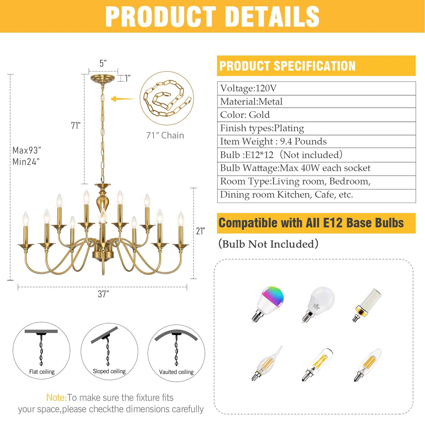 15 Light Black Farmhouse Chandeliers for Dining Room Light Fixtures Over Table, Vintage Candle Large Chandelier for Living Room Foyer Staircase Restaurant Showroom Villa