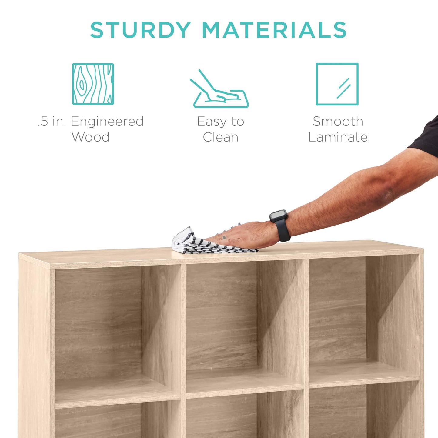 Best Choice Products 9-Cube Storage Organizer, 11in Shelf Opening, Bookcase, Display Shelf, Customizable w/ 3 Removable Back Panels - Walnut