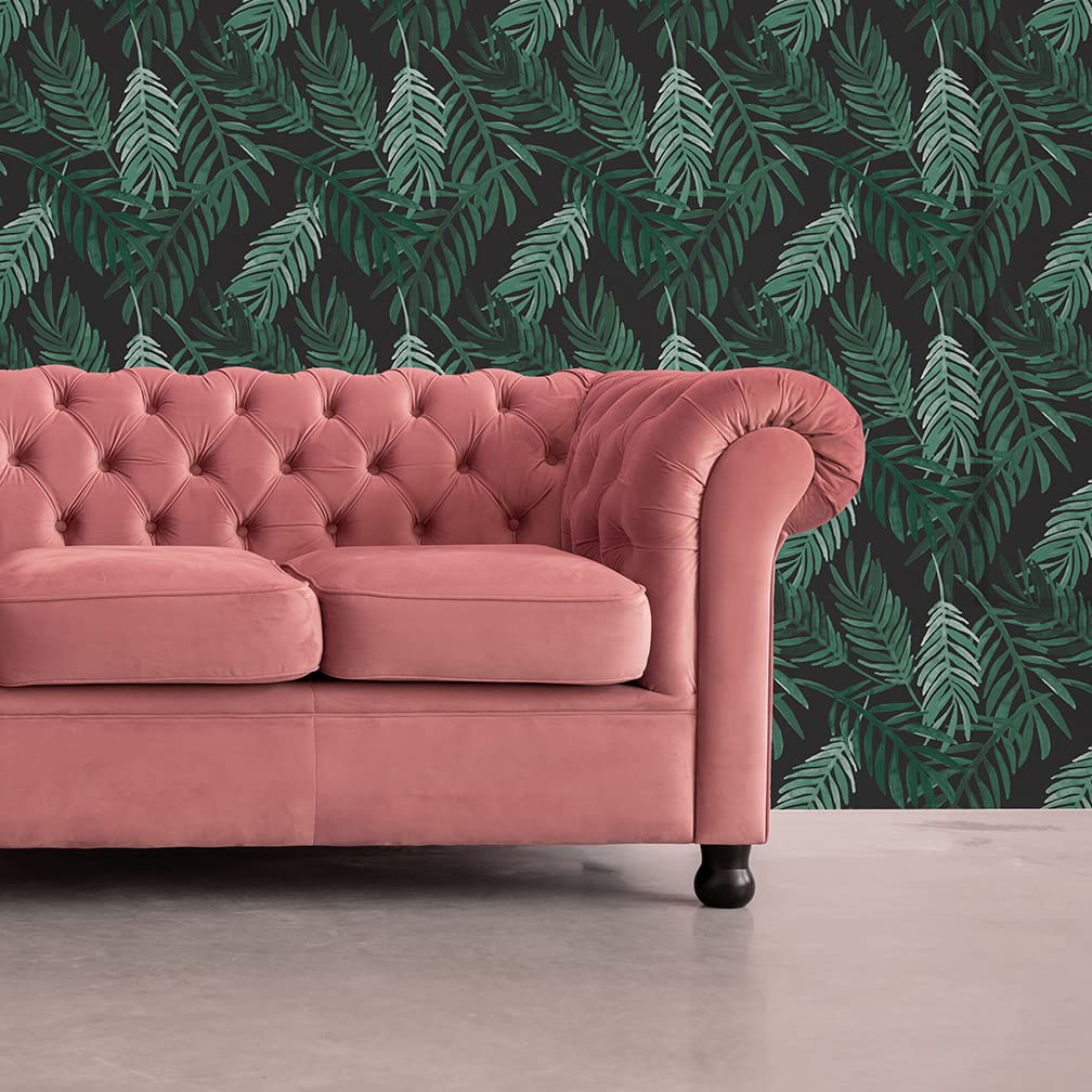 Flipside Blue Palm Leaves Peel and Stick Removable Wallpaper - Each Roll is 18 ft. Long x 18 in. Wide - Safe for Walls - Easy to Apply & Easy to Remove