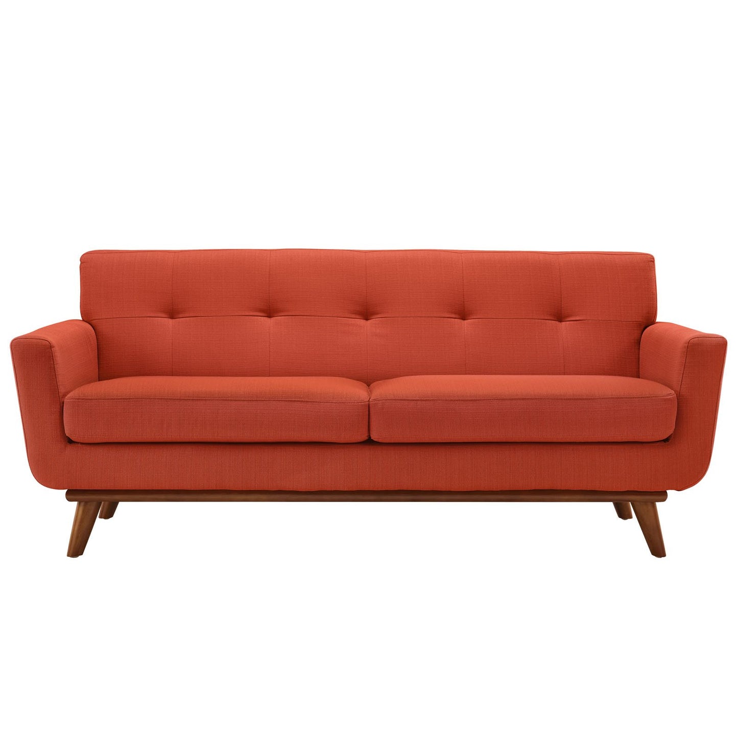 Modway Engage Mid-Century Modern Upholstered Fabric Sofa in Wheatgrass