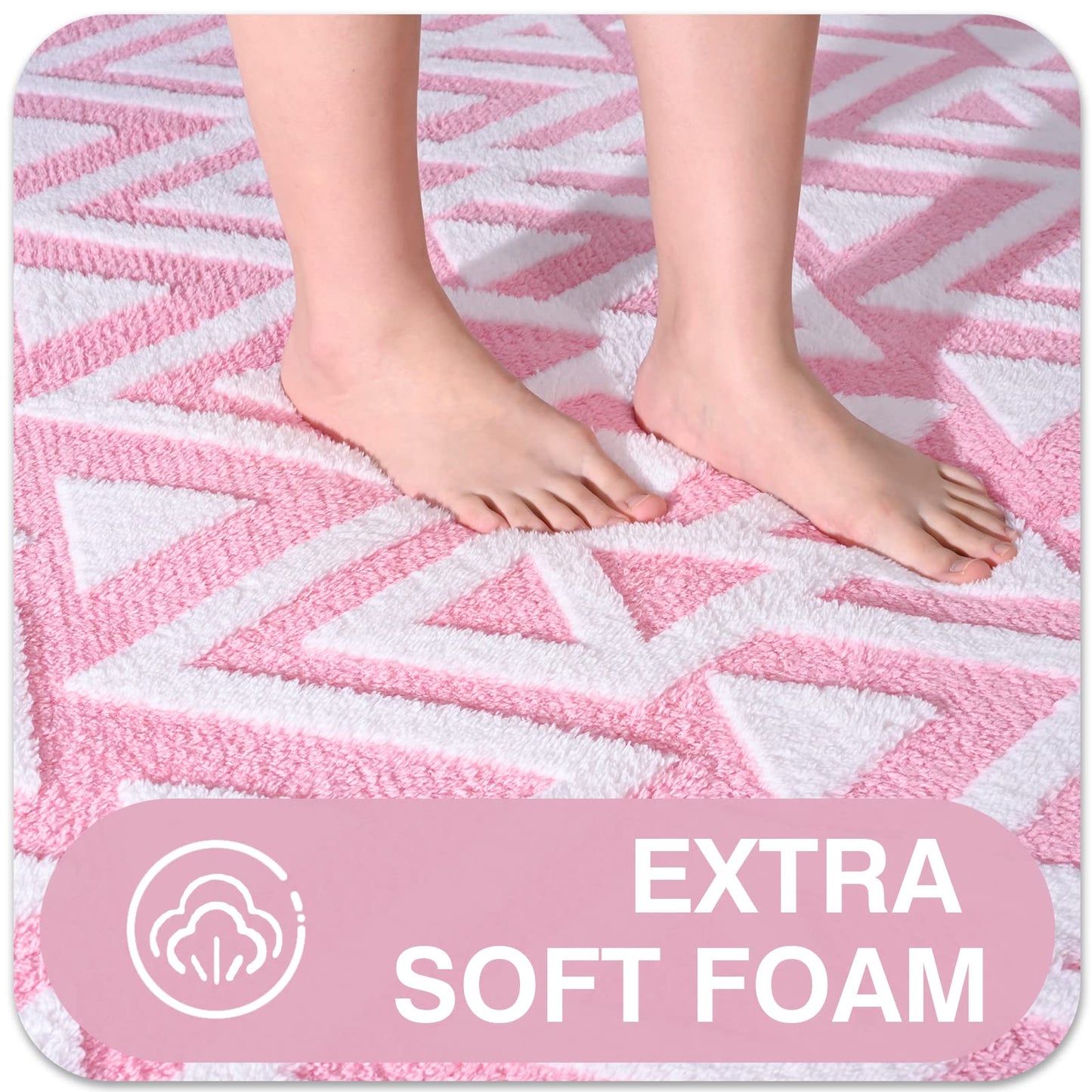 Ompaa Ultra Soft Geometric Bedroom Rugs Memory Foam Carpet, Black 7 x 10 Feet Large, Cozy Area Rugs for Living Room Couch Dorm Bedside Kids Girls Teens Room Nursery Decor Floor Mat