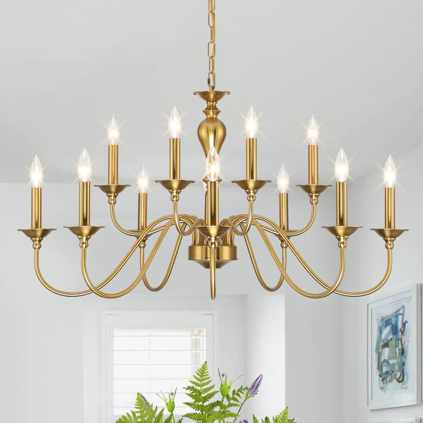 15 Light Black Farmhouse Chandeliers for Dining Room Light Fixtures Over Table, Vintage Candle Large Chandelier for Living Room Foyer Staircase Restaurant Showroom Villa