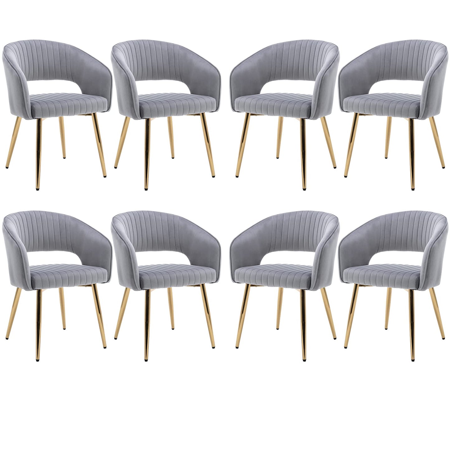 Modern Velvet Dining Chairs Set of 2, Upholstered Gold Dining Chairs with Hollow Back, Dining Room Chairs with Gold Legs, Accent Armrest Kitchen Chairs for Living Room Reception Teal Blue
