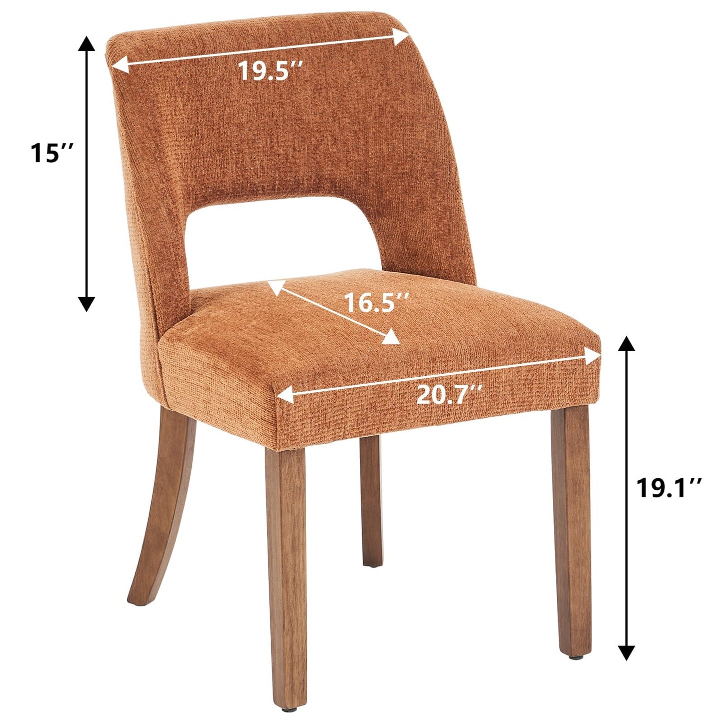 VKNOW Wooden Dining Chairs Set of 2, Modern Fabric Upholstered Dining Room Chair Kitchen Chairs, Farmhouse Dinner Chair for Kitchen Dining Room, Beige-Black Legs