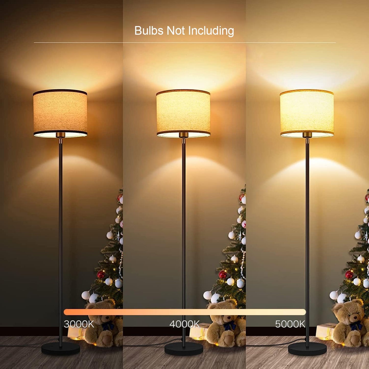 Floor Lamp Black, Standing Lamp, 58" Tall Lamps for Living Room, Simple Pole Lamp with Black Lampshade, On/Off Foot Pedal, Bright Dimming Light for Kids Room Bedroom Office Decor(Without Bulbs)