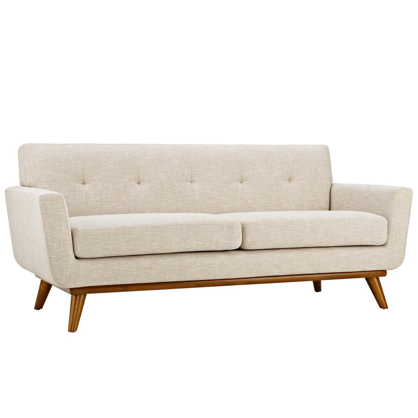 Modway Engage Mid-Century Modern Upholstered Fabric Sofa in Wheatgrass