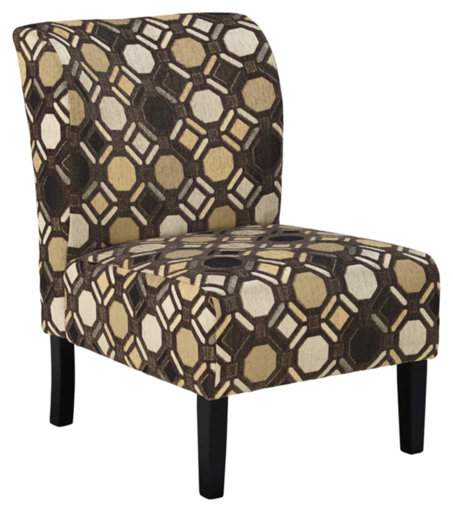 Signature Design by Ashley Triptis Floral Armless Accent Chair, White, Blue & Gray