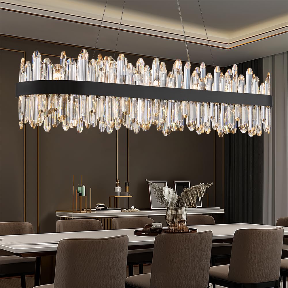 Gold Modern Oval Crystal Chandelier, 16-Lights Luxury Chandeliers Modern 2-Tiers K9 Crystal Chandelier Pendant, Light Fixture G9 Lights for Dining Living Room Entryway Kitchen Dia 23 inch