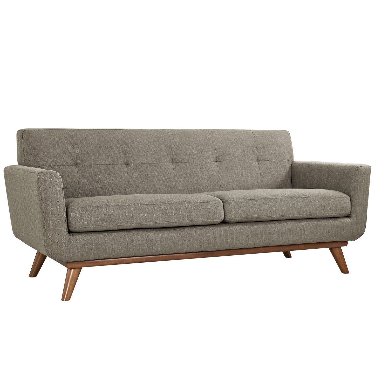 Modway Engage Mid-Century Modern Upholstered Fabric Sofa in Wheatgrass
