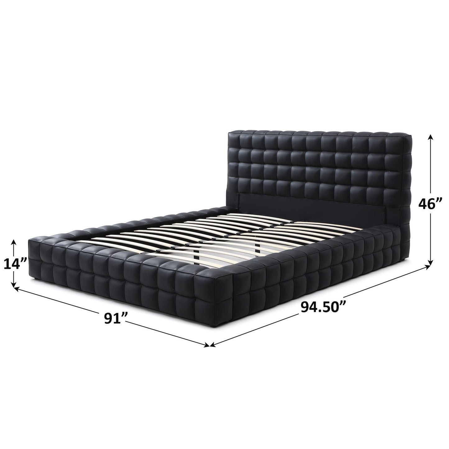 Woodpeckers Furniture And Mattress Livia Vegan Leather Upholstered Bed Frame (Brown, King)