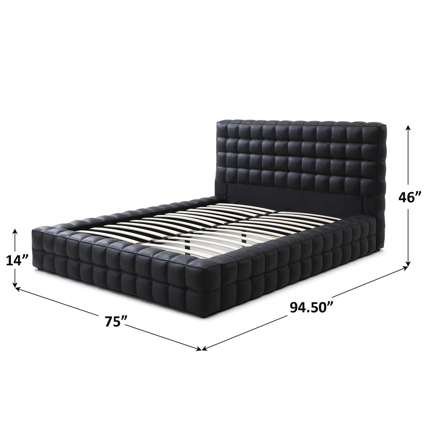 Woodpeckers Furniture And Mattress Livia Vegan Leather Upholstered Bed Frame (Brown, King)