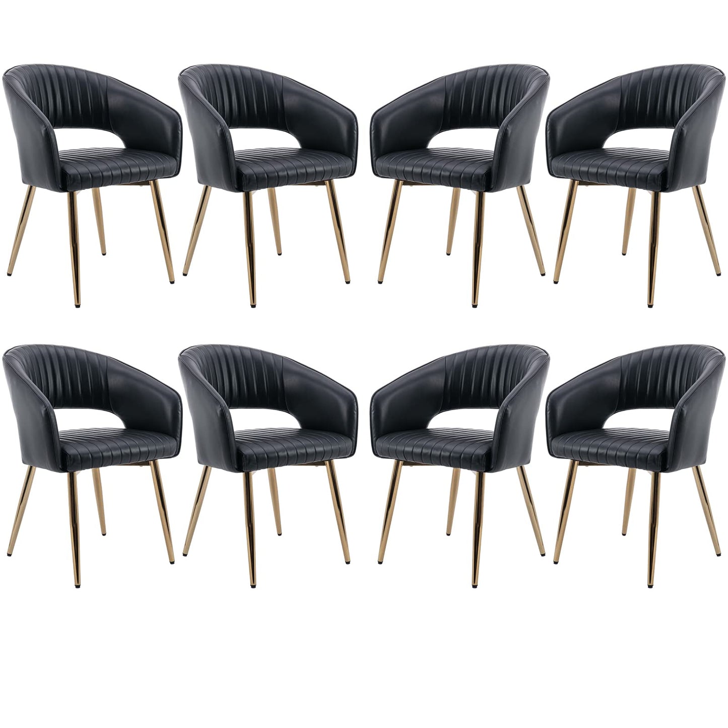 Modern Velvet Dining Chairs Set of 2, Upholstered Gold Dining Chairs with Hollow Back, Dining Room Chairs with Gold Legs, Accent Armrest Kitchen Chairs for Living Room Reception Teal Blue