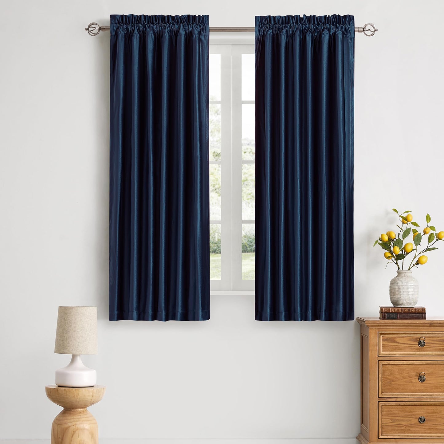 PRIMROSE Velvet Curtains 84 inch for Living Room Champagne Beige Rod Pocket Window Drapes Treatment Semi Room Darkening Decor Curtains for Bedroom Set of 2 Panels