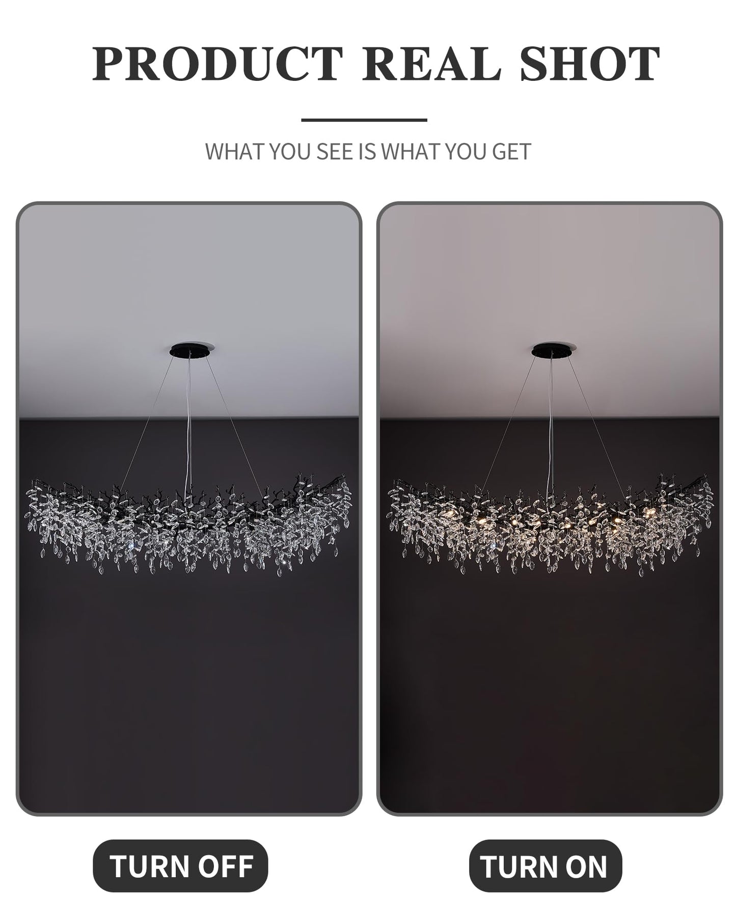 Modern Tree Branch Crystal Chandelier Luxury Silver Crystal Pendant Lighting 18" Contemporary 6-Light Chandeliers for Dining Room Kitchen Bedroom Living Room