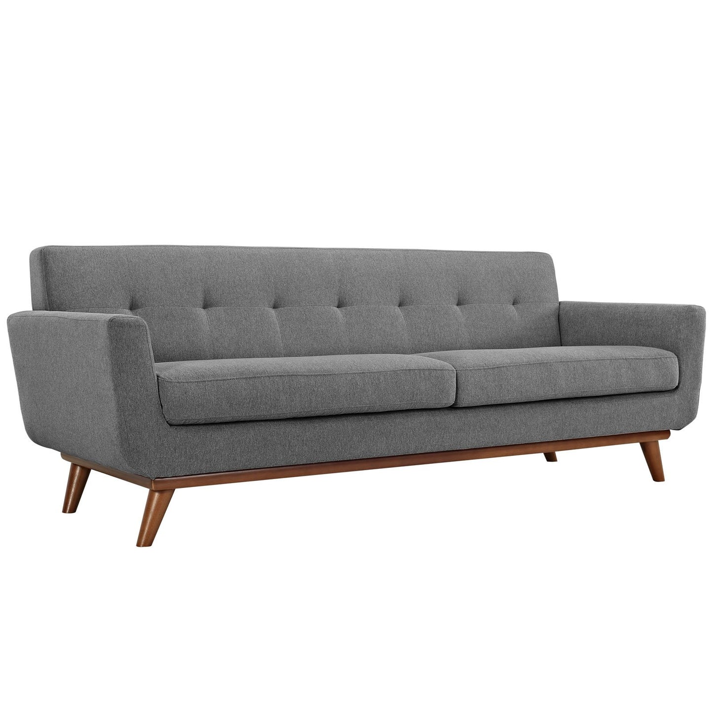 Modway Engage Mid-Century Modern Upholstered Fabric Sofa in Wheatgrass