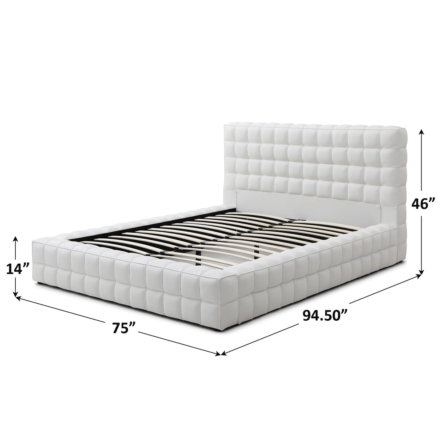 Woodpeckers Furniture And Mattress Livia Vegan Leather Upholstered Bed Frame (Brown, King)