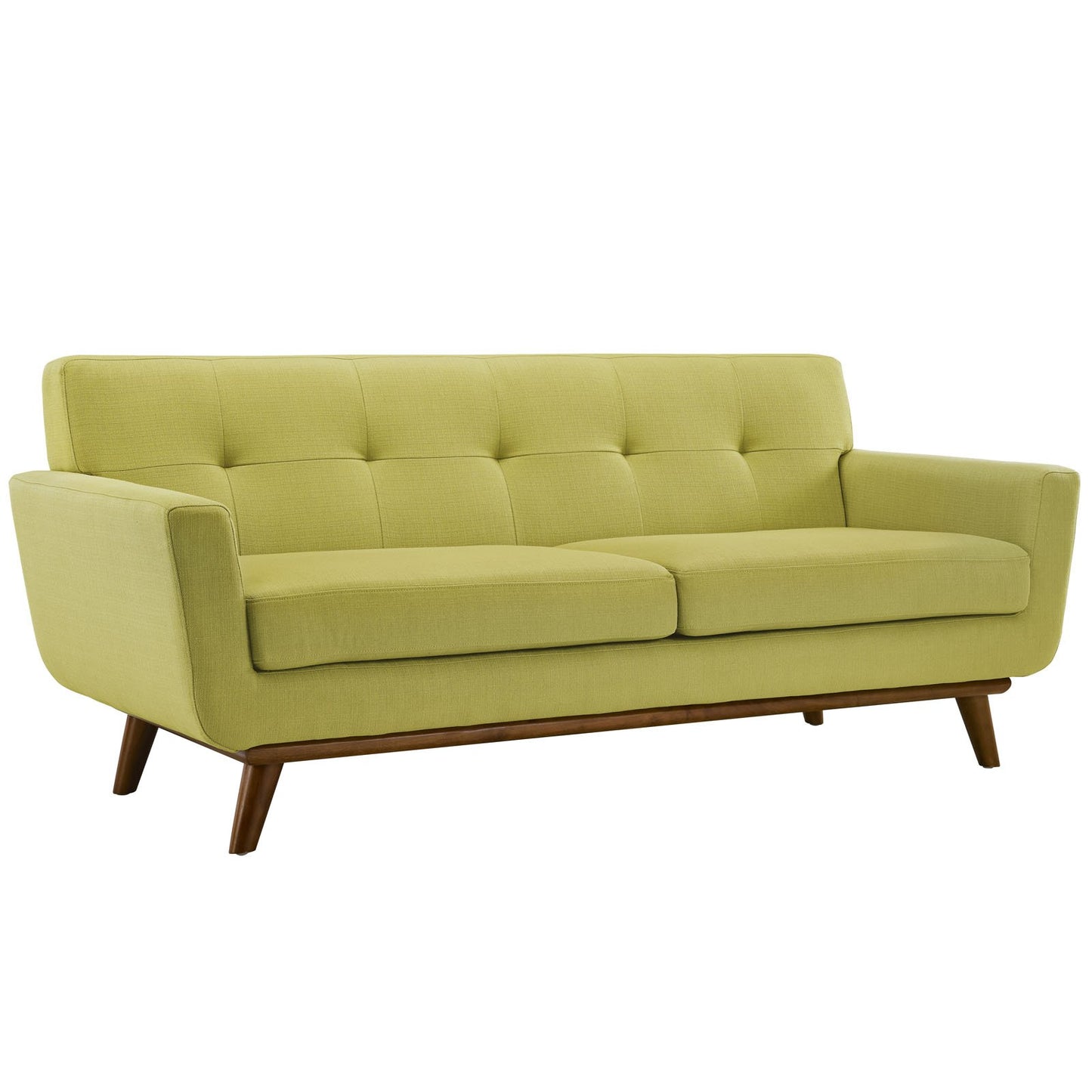 Modway Engage Mid-Century Modern Upholstered Fabric Sofa in Wheatgrass