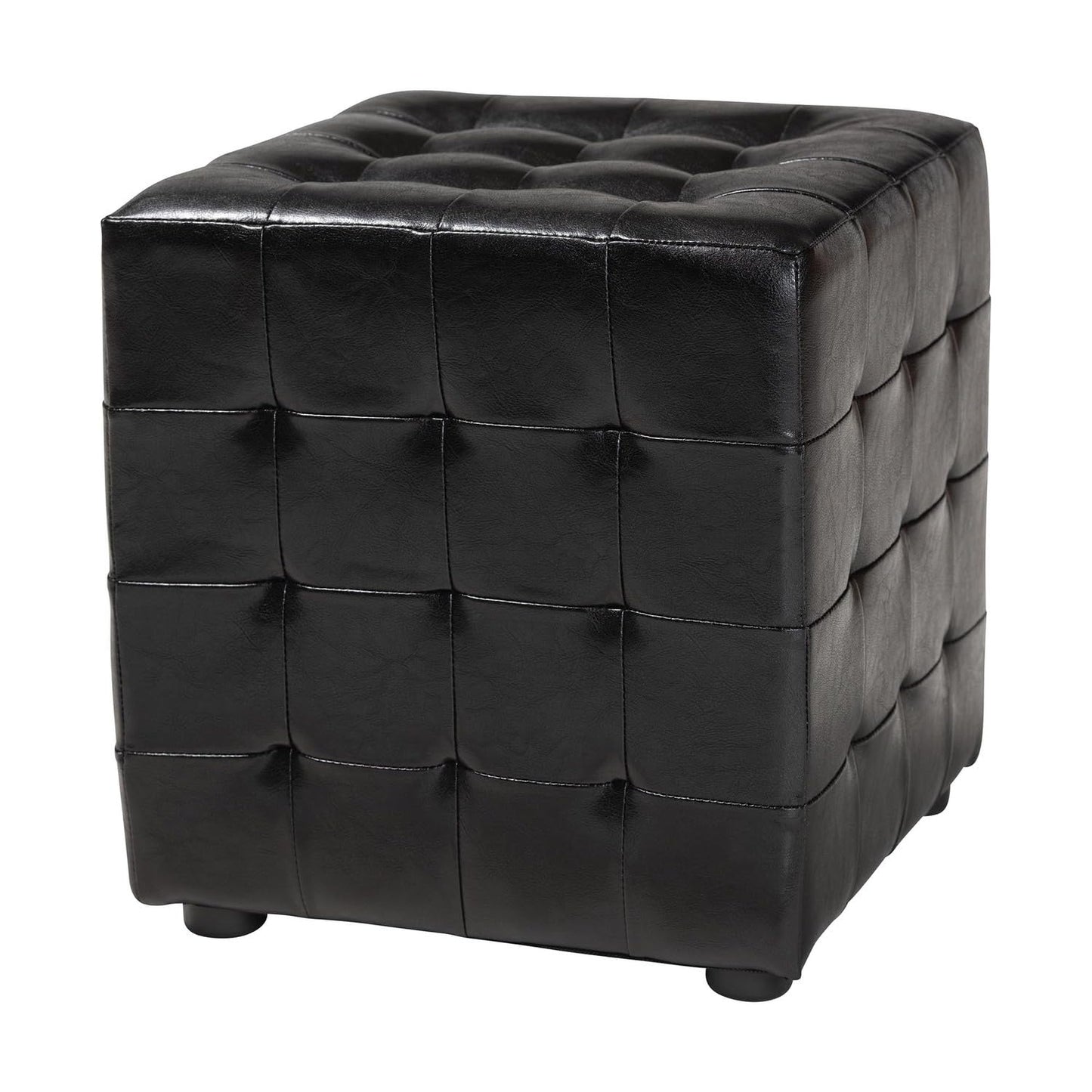 Baxton Studio Siskal Modern Cube Ottoman, White, Set of 2,