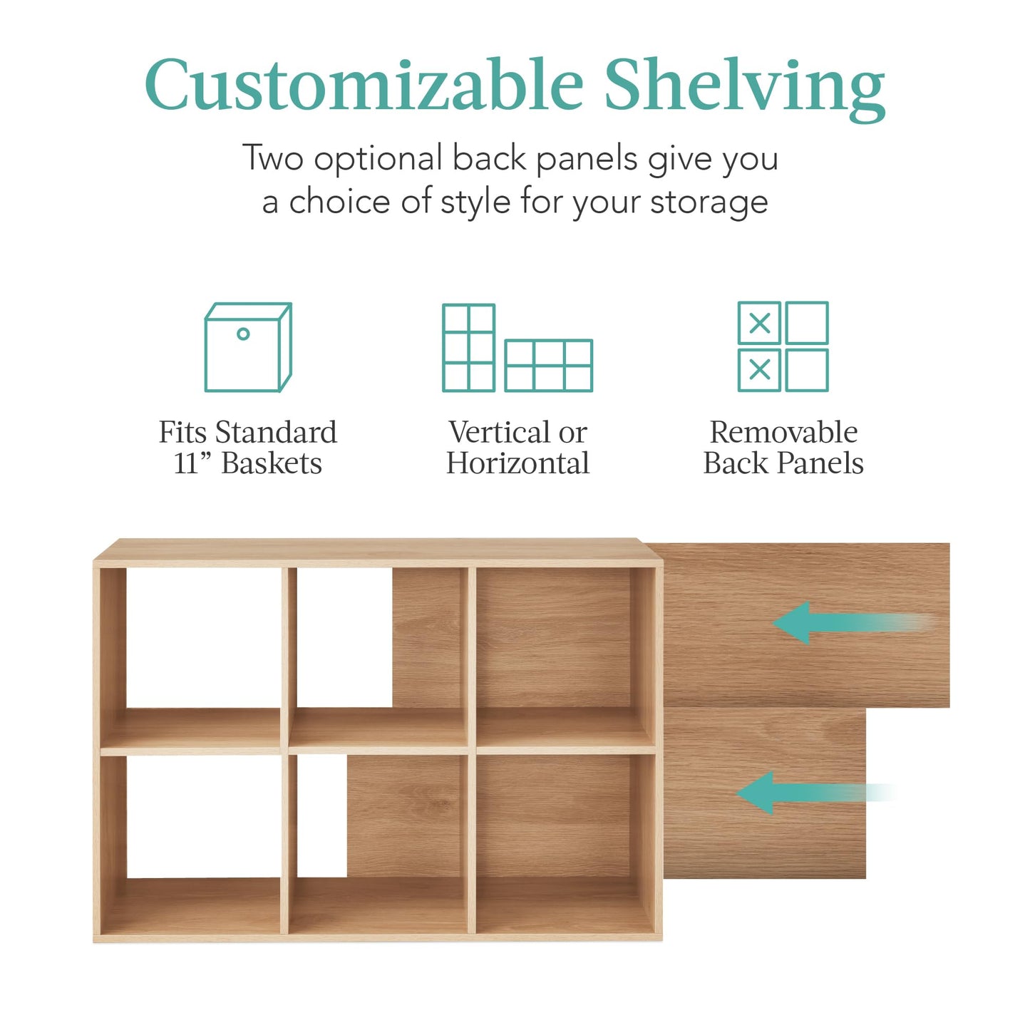 Best Choice Products 9-Cube Storage Organizer, 11in Shelf Opening, Bookcase, Display Shelf, Customizable w/ 3 Removable Back Panels - Walnut