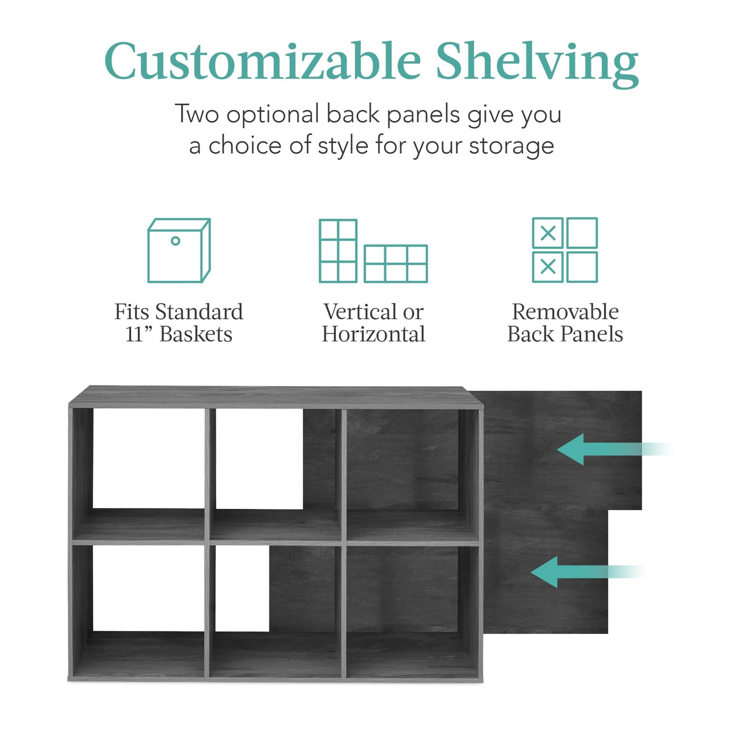 Best Choice Products 9-Cube Storage Organizer, 11in Shelf Opening, Bookcase, Display Shelf, Customizable w/ 3 Removable Back Panels - Walnut