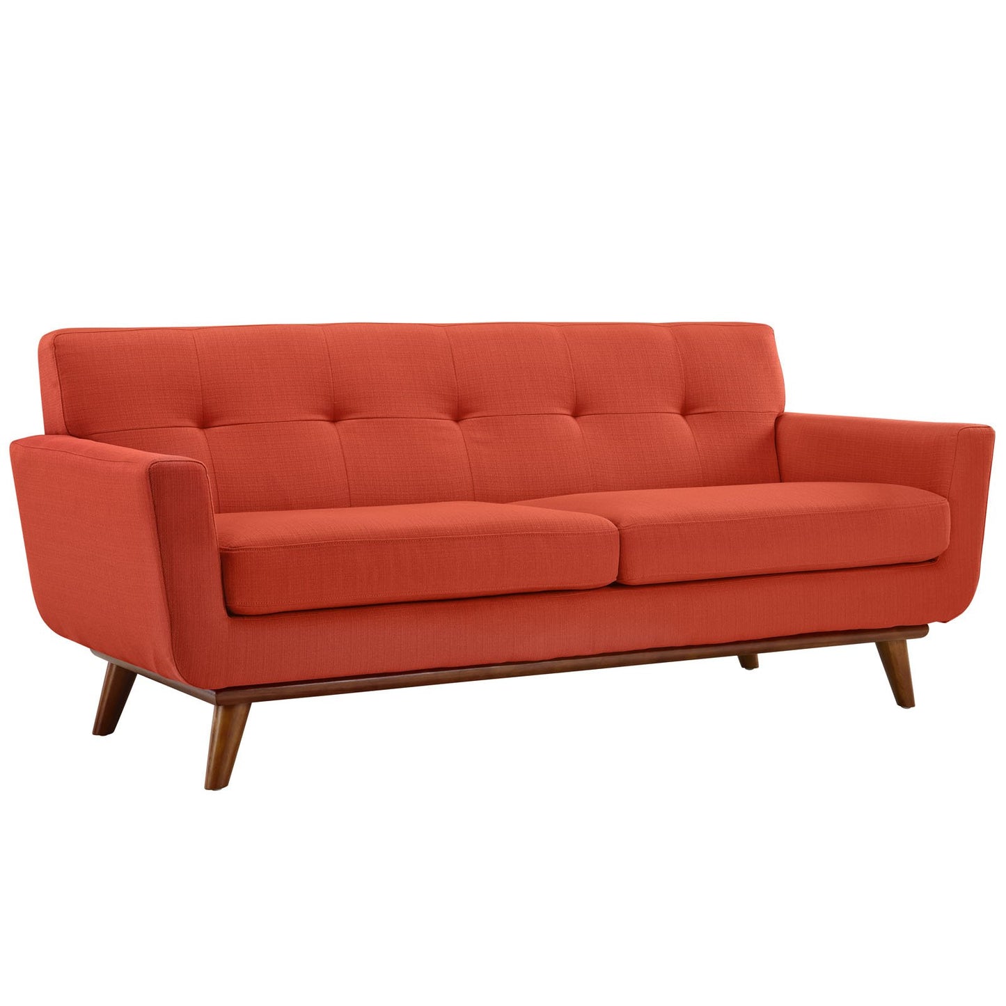 Modway Engage Mid-Century Modern Upholstered Fabric Sofa in Wheatgrass