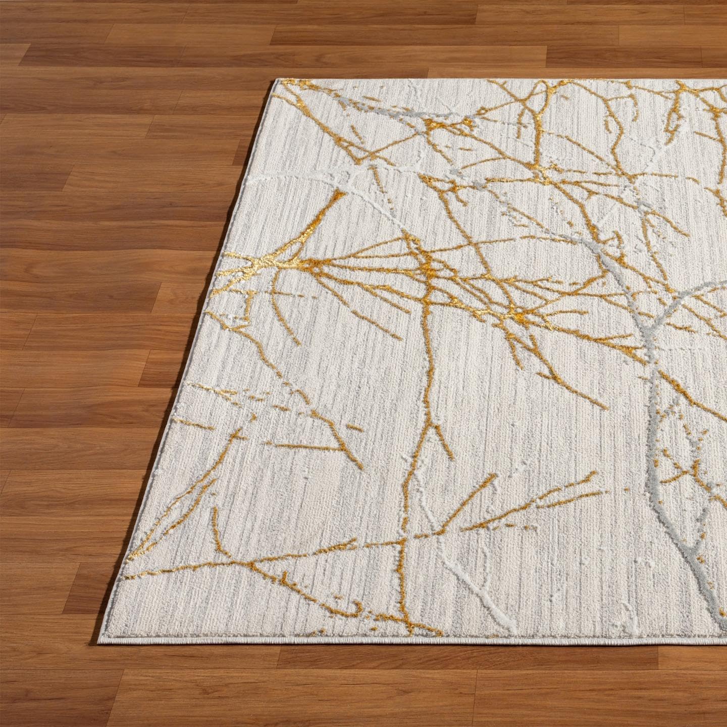 LUXE WEAVERS Sunset Collection 372 Gold 5x7 Modern Abstract Area Rug