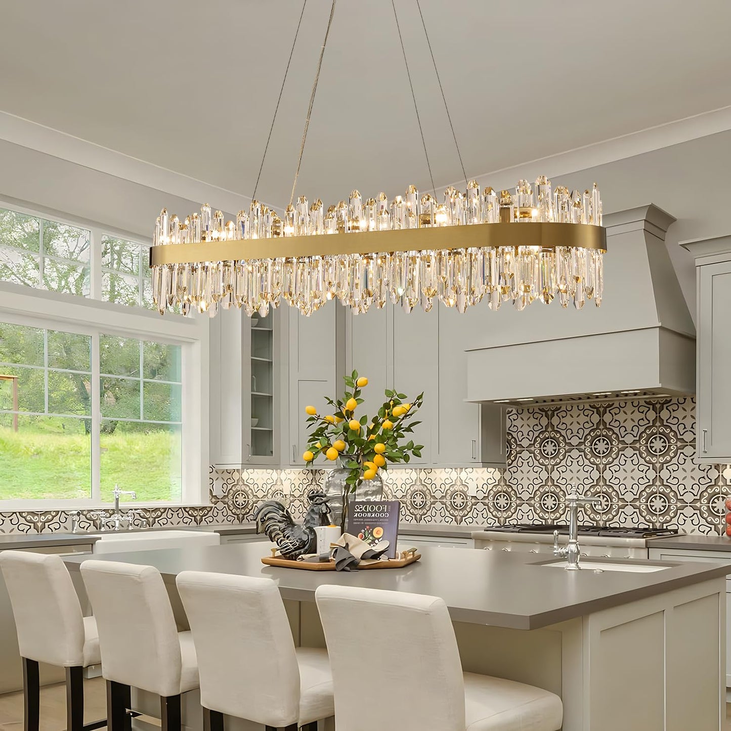 Gold Modern Oval Crystal Chandelier, 16-Lights Luxury Chandeliers Modern 2-Tiers K9 Crystal Chandelier Pendant, Light Fixture G9 Lights for Dining Living Room Entryway Kitchen Dia 23 inch