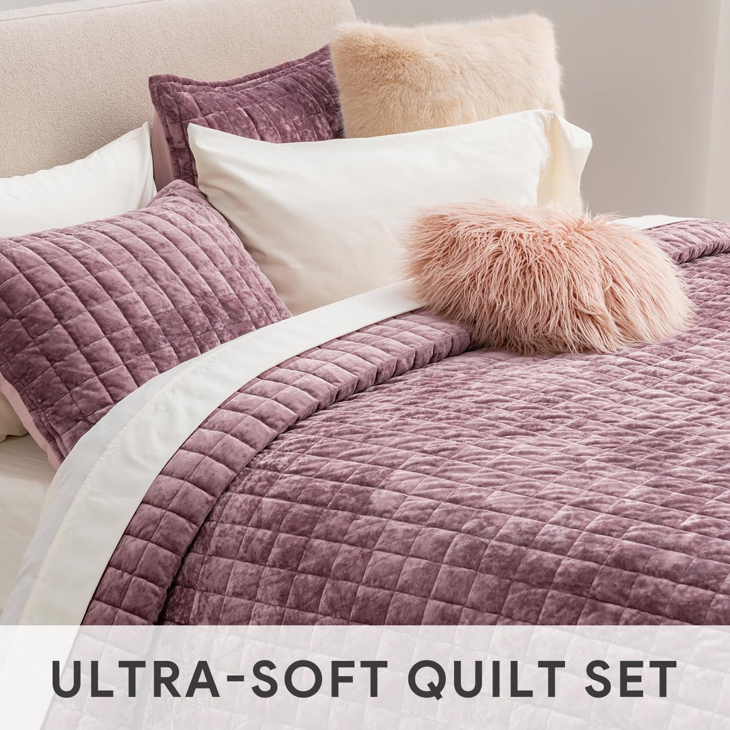 RECYCO Luxury Velvet Quilt Set King Size, Lightweight Velvet Comforter Set, Oversized Bedspread Coverlet Quilted Bedding Set, with 2 Matching Pillow Shams, for All Season, Navy Blue