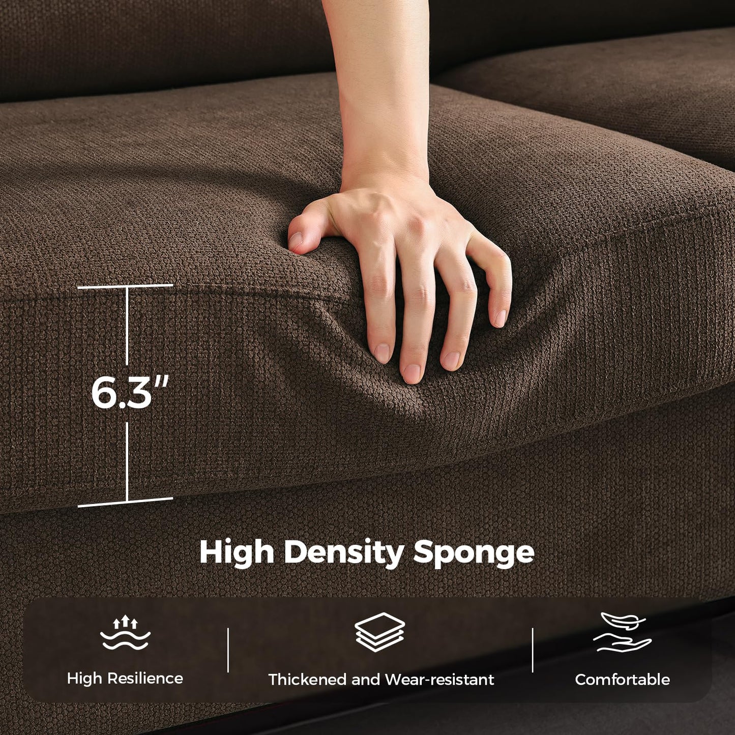 91 Inch Lawson Sofa with Extra Deep Seats Oversize, Mid-Century 3-Seat Sofa Couch, for Living Room, Apartment, Lounge, Dark Blue