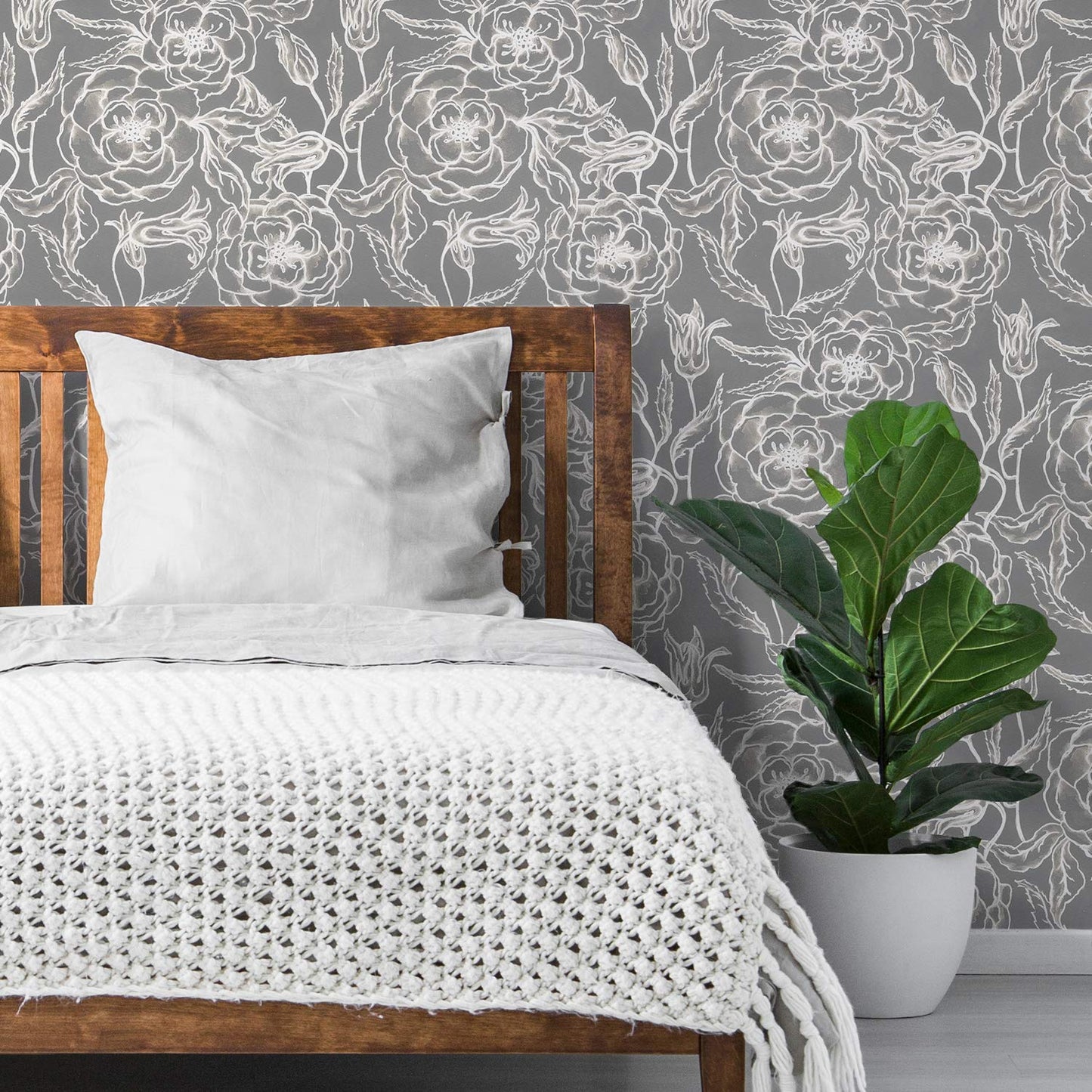 Flipside Blue Palm Leaves Peel and Stick Removable Wallpaper - Each Roll is 18 ft. Long x 18 in. Wide - Safe for Walls - Easy to Apply & Easy to Remove