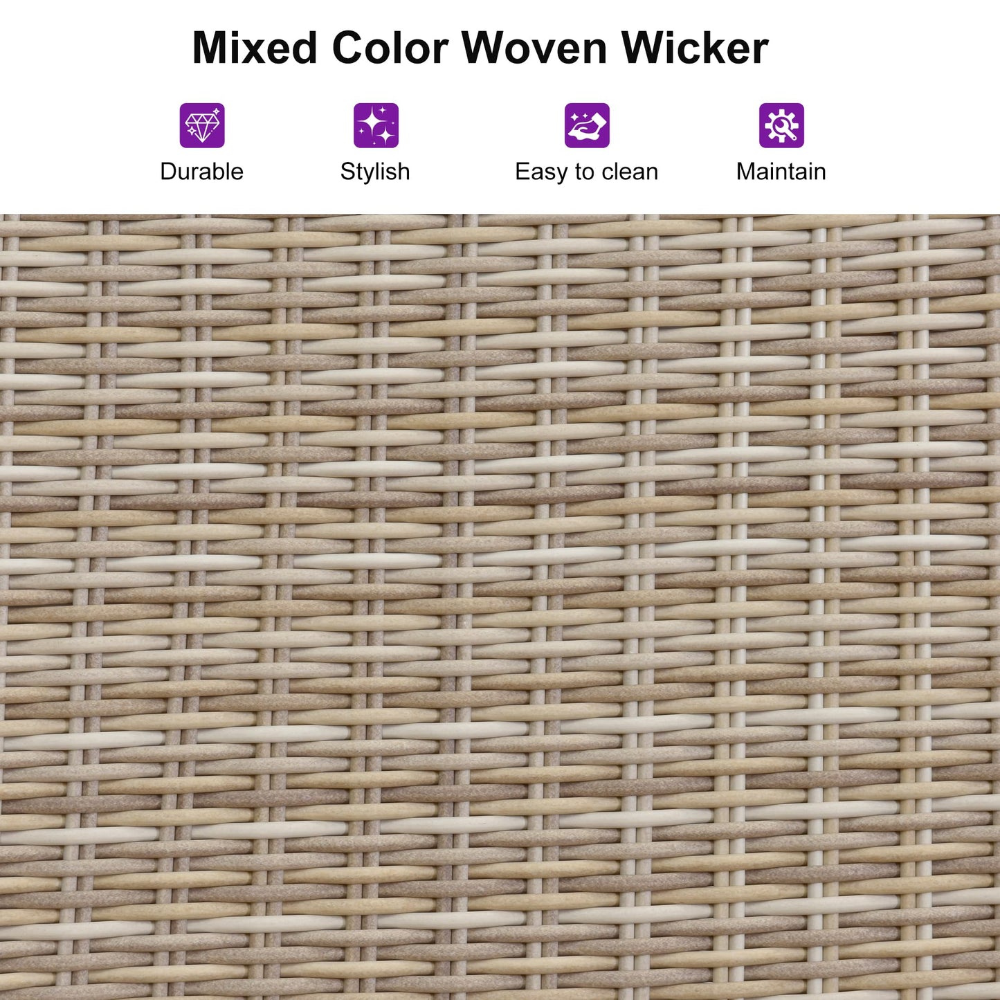 PURPLE LEAF Outdoor Chaise Lounge Chair Set of 2 Patio Pool Lounger Wicker Chairs with Wooden Armrest Sunbathing Tanning Recliner for Pool Backyard Garden Dark Brown