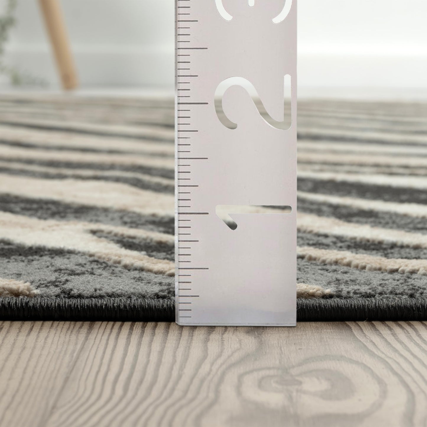 Abani Terra Area Rug for Living Room, Bedroom - Zebra Pattern - Black Cream - 9' x 12' - Durable & Easy to Clean