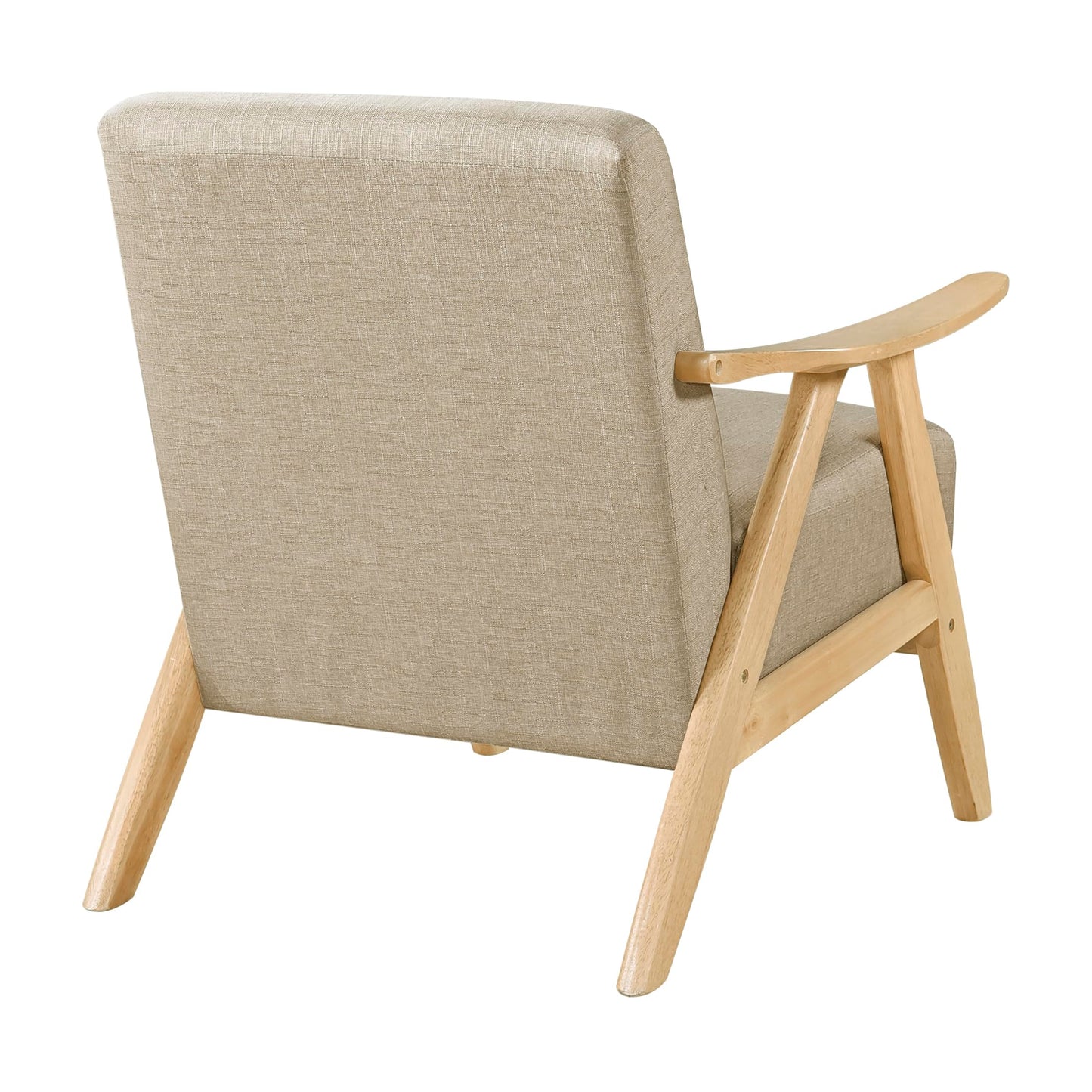 Lexicon Mid Century Modern Accent Chair with Solid Wood Frame in Walnut Finish, Upholstered Living Room Lounge Arm Chair, Thick and Comfy Innerspring Seat Cushion, Linen-Look Fabric, Gray