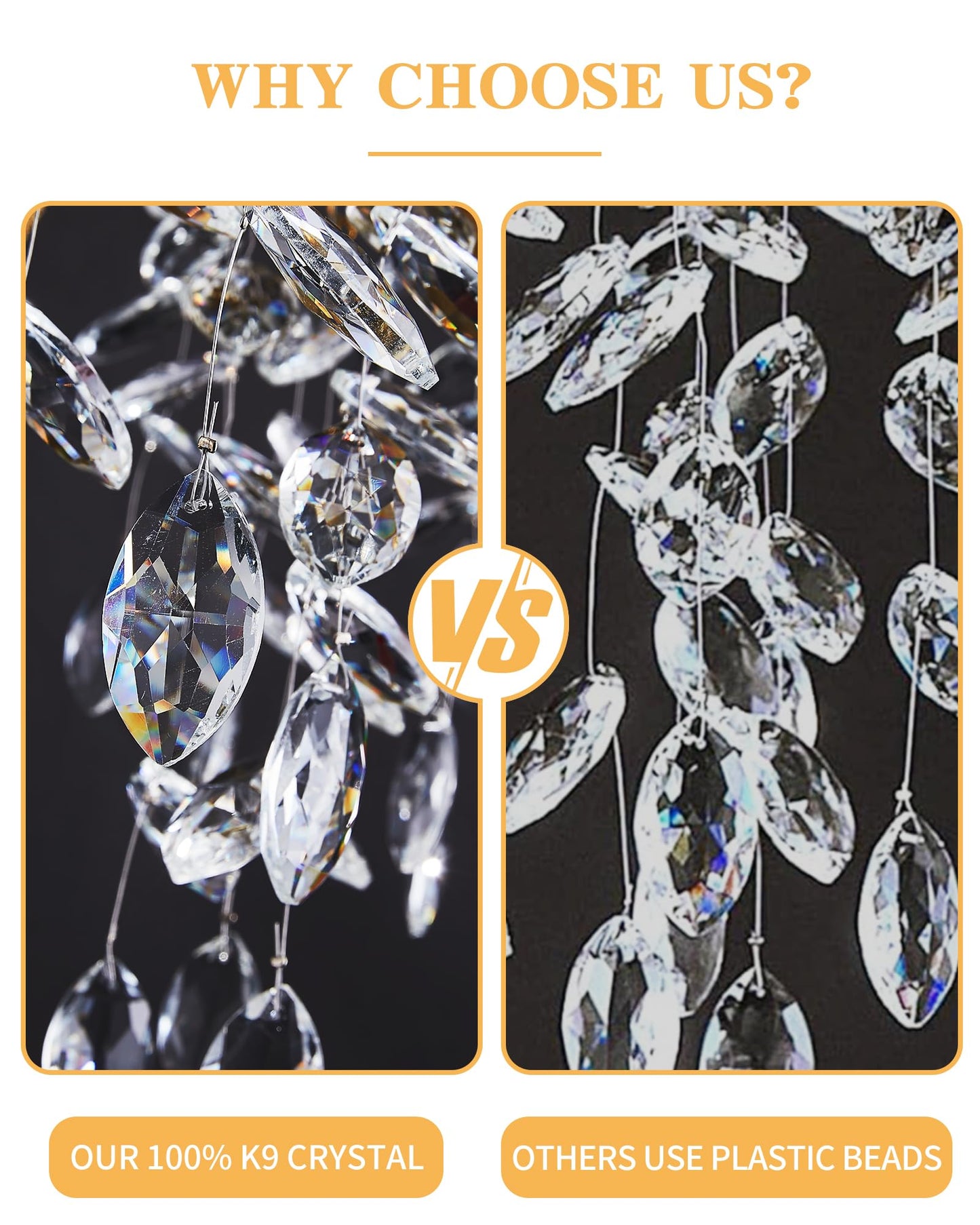Modern Tree Branch Crystal Chandelier Luxury Silver Crystal Pendant Lighting 18" Contemporary 6-Light Chandeliers for Dining Room Kitchen Bedroom Living Room