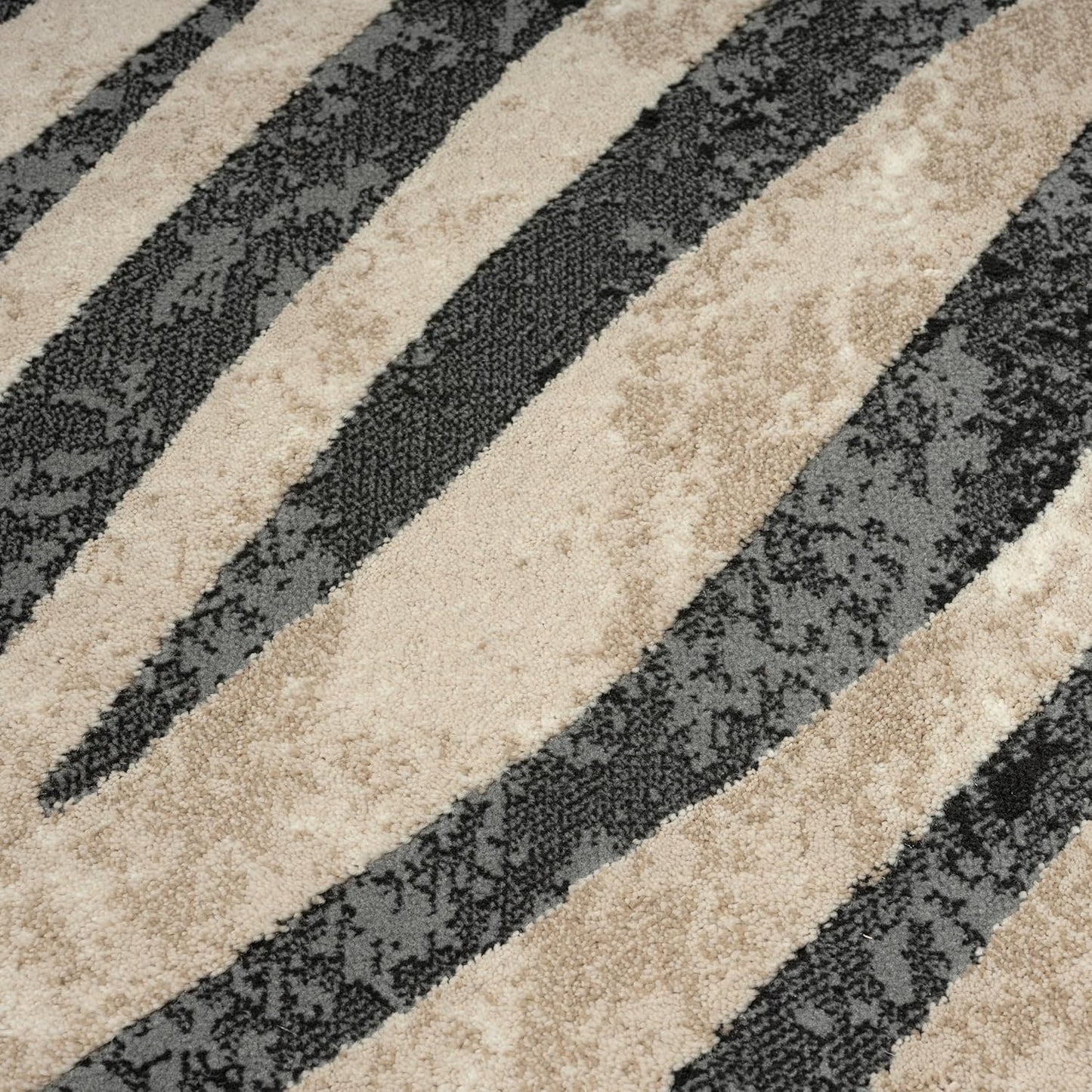 Abani Terra Area Rug for Living Room, Bedroom - Zebra Pattern - Black Cream - 9' x 12' - Durable & Easy to Clean