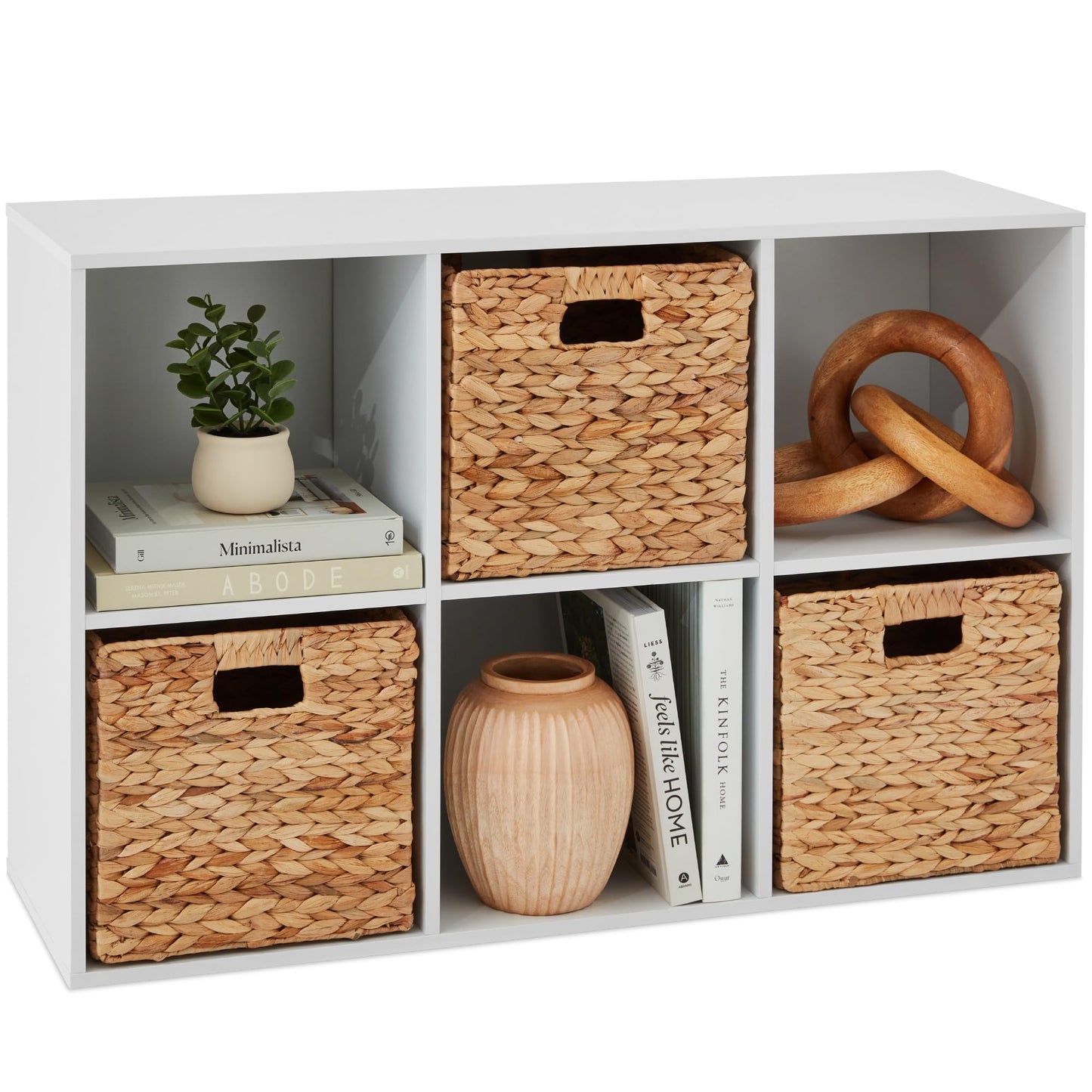 Best Choice Products 9-Cube Storage Organizer, 11in Shelf Opening, Bookcase, Display Shelf, Customizable w/ 3 Removable Back Panels - Walnut